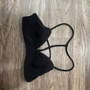 Black bralette back detail